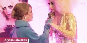 Aurora Sexton as Melania Trump interviewing Alyssa Edwards at DragCon